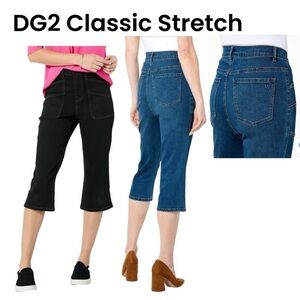 DG2 by Diane Gilman New Classic Stretch Denim Utility Pocket Capris NWOT 18W